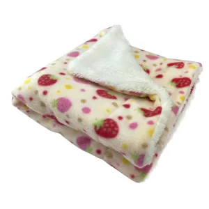 Yummy Strawberry Flannel Dog Blanket